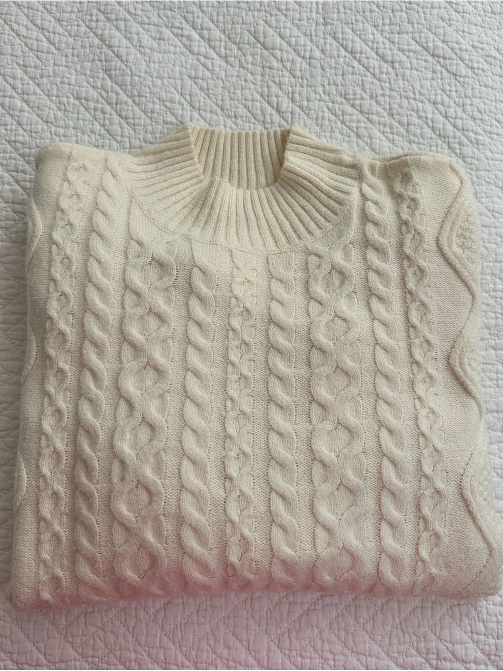 J. Jill Women’s Cream Cable Knit Sweater Size XL Classic Chic Cottagecore Luxury
